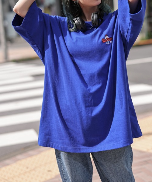 WEGO（ウィゴー）の「∴WEGO/別注ベンデイビス刺繍半袖BIGT（Tシャツ/カットソー・メンズ・ブルー/パープル/ホワイト/ブラック・MEDIUM/LARGE）」の16枚目の写真