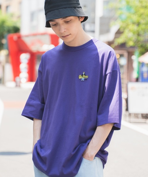 WEGO（ウィゴー）の「∴WEGO/別注ベンデイビス刺繍半袖BIGT（Tシャツ/カットソー・メンズ・ブルー/パープル/ホワイト/ブラック・MEDIUM/LARGE）」の8枚目の写真