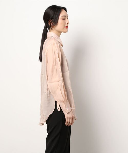 aimoha（アイモハ）の「脇紐透け感UVカットブラウス (SS)（シャツ/ブラウス・レディース・ホワイト/ピンク/イエロー/ブルー/グリーン・MEDIUM/LARGE）」の7枚目の写真