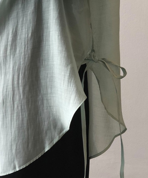 aimoha（アイモハ）の「脇紐透け感UVカットブラウス (SS)（シャツ/ブラウス・レディース・ホワイト/ピンク/イエロー/ブルー/グリーン・MEDIUM/LARGE）」の14枚目の写真