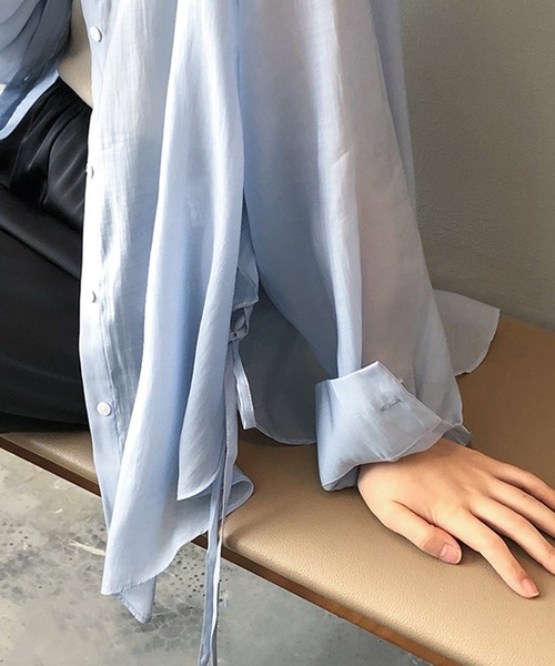 aimoha（アイモハ）の「脇紐透け感UVカットブラウス (SS)（シャツ/ブラウス・レディース・ホワイト/ピンク/イエロー/ブルー/グリーン・MEDIUM/LARGE）」の16枚目の写真