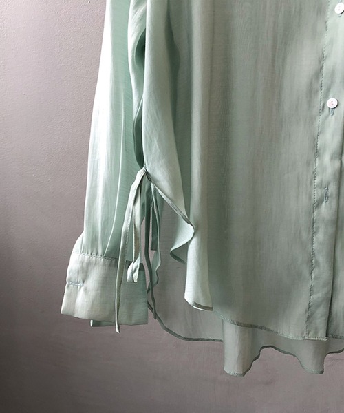 aimoha（アイモハ）の「脇紐透け感UVカットブラウス (SS)（シャツ/ブラウス・レディース・ホワイト/ピンク/イエロー/ブルー/グリーン・MEDIUM/LARGE）」の9枚目の写真