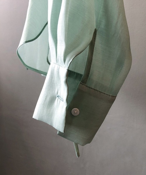 aimoha（アイモハ）の「脇紐透け感UVカットブラウス (SS)（シャツ/ブラウス・レディース・ホワイト/ピンク/イエロー/ブルー/グリーン・MEDIUM/LARGE）」の11枚目の写真