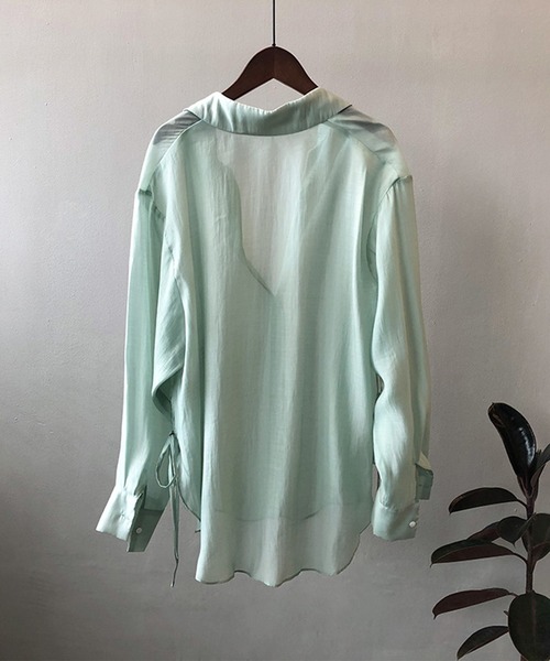 aimoha（アイモハ）の「脇紐透け感UVカットブラウス (SS)（シャツ/ブラウス・レディース・ホワイト/ピンク/イエロー/ブルー/グリーン・MEDIUM/LARGE）」の22枚目の写真