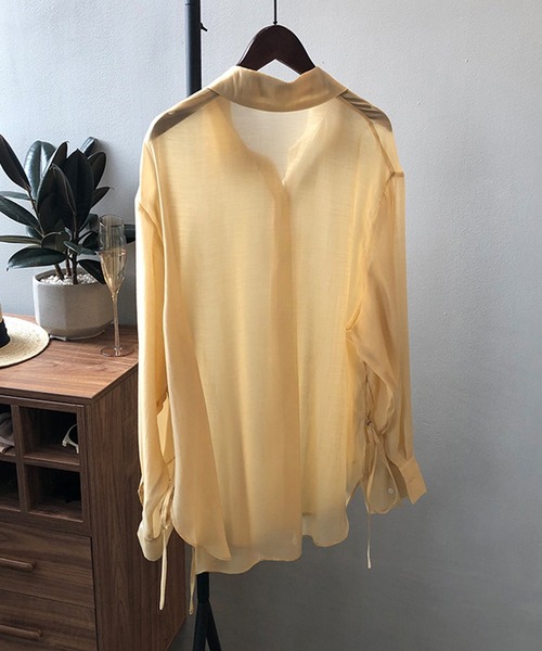 aimoha（アイモハ）の「脇紐透け感UVカットブラウス (SS)（シャツ/ブラウス・レディース・ホワイト/ピンク/イエロー/ブルー/グリーン・MEDIUM/LARGE）」の18枚目の写真