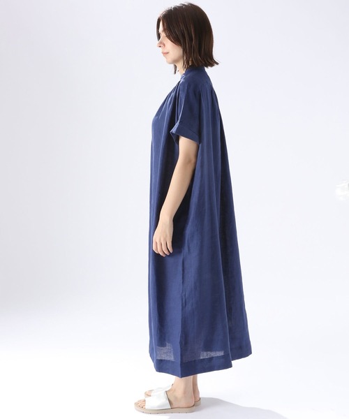 niko and...（ニコアンド）の「リネンワイドフレンチシャツワンピース（ワンピース・レディース・ベージュ/ネイビー/イエロー・MEDIUM/LARGE）」の17枚目の写真