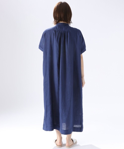 niko and...（ニコアンド）の「リネンワイドフレンチシャツワンピース（ワンピース・レディース・ベージュ/ネイビー/イエロー・MEDIUM/LARGE）」の19枚目の写真