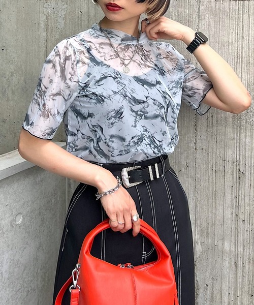 PAGEBOY（ページボーイ）の「アソートシアーショートスリーブ（Tシャツ/カットソー・レディース・ブラック/オフホワイト/ターコイズブルー/ホワイト系その他/イエロー系その他・FREE）」の3枚目の写真