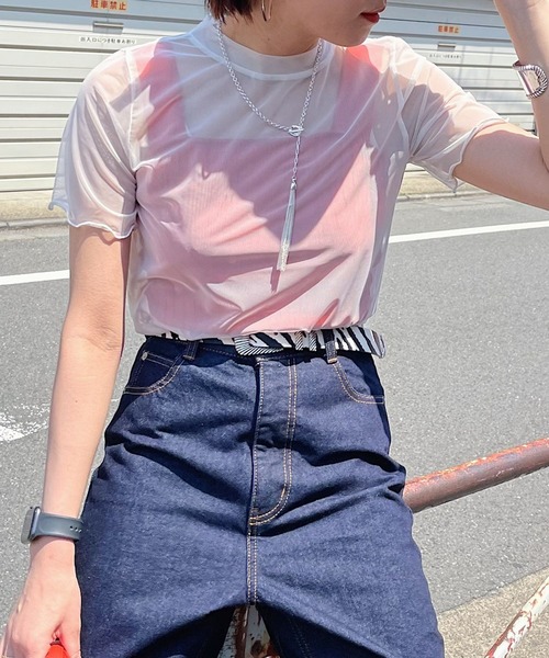 PAGEBOY（ページボーイ）の「アソートシアーショートスリーブ（Tシャツ/カットソー・レディース・ブラック/オフホワイト/ターコイズブルー/ホワイト系その他/イエロー系その他・FREE）」の8枚目の写真