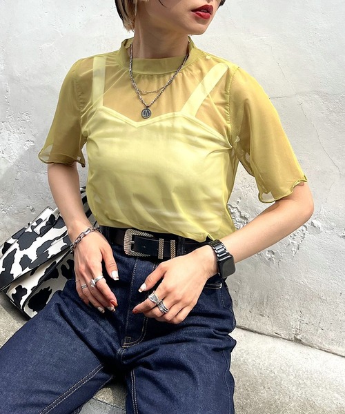 PAGEBOY（ページボーイ）の「アソートシアーショートスリーブ（Tシャツ/カットソー・レディース・ブラック/オフホワイト/ターコイズブルー/ホワイト系その他/イエロー系その他・FREE）」の22枚目の写真