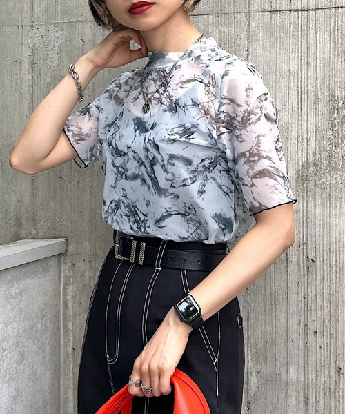 PAGEBOY（ページボーイ）の「アソートシアーショートスリーブ（Tシャツ/カットソー・レディース・ブラック/オフホワイト/ターコイズブルー/ホワイト系その他/イエロー系その他・FREE）」の9枚目の写真