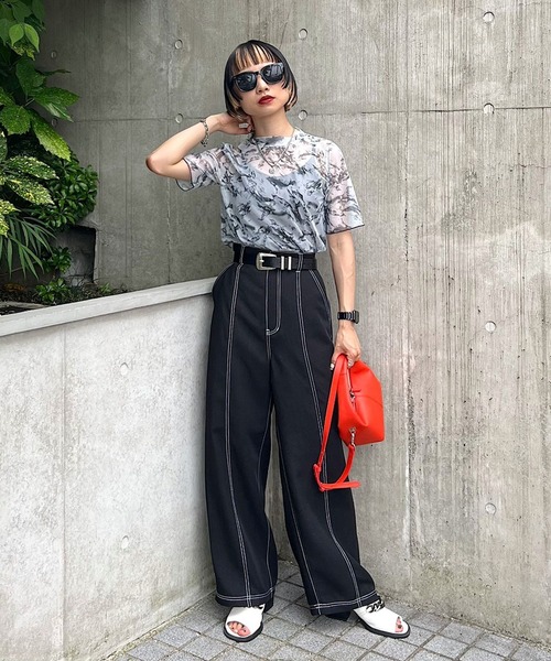 PAGEBOY（ページボーイ）の「アソートシアーショートスリーブ（Tシャツ/カットソー・レディース・ブラック/オフホワイト/ターコイズブルー/ホワイト系その他/イエロー系その他・FREE）」の11枚目の写真