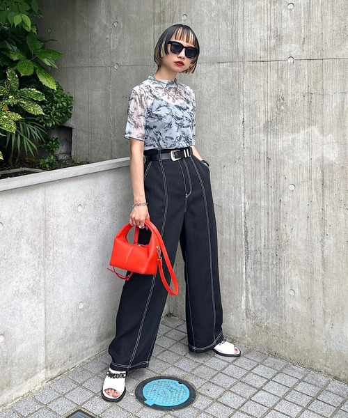 PAGEBOY（ページボーイ）の「アソートシアーショートスリーブ（Tシャツ/カットソー・レディース・ブラック/オフホワイト/ターコイズブルー/ホワイト系その他/イエロー系その他・FREE）」の12枚目の写真