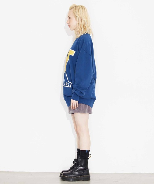 X-girl（エックスガール）の「BIG X LOGO CREW SWEAT TOP（スウェット・レディース・ブラック/ネイビー/アッシュ・S/M/L/XL）」の5枚目の写真