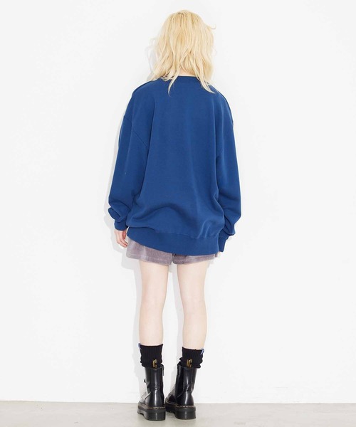 X-girl（エックスガール）の「BIG X LOGO CREW SWEAT TOP（スウェット・レディース・ブラック/ネイビー/アッシュ・S/M/L/XL）」の6枚目の写真