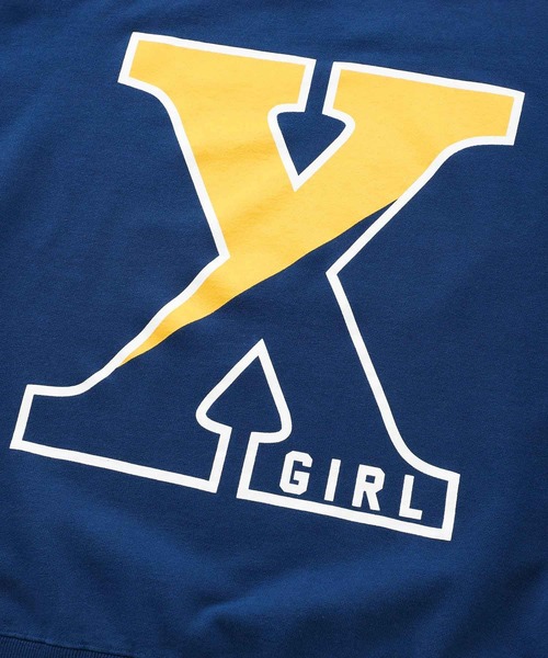 X-girl（エックスガール）の「BIG X LOGO CREW SWEAT TOP（スウェット・レディース・ブラック/ネイビー/アッシュ・S/M/L/XL）」の12枚目の写真
