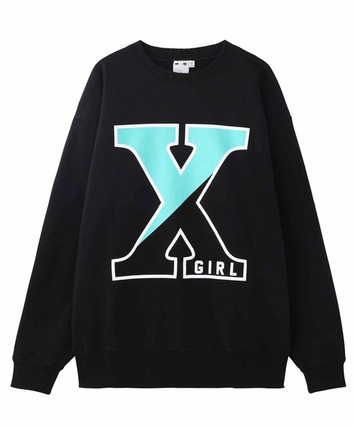 X-girl（エックスガール）の「BIG X LOGO CREW SWEAT TOP（スウェット・レディース・ブラック/ネイビー/アッシュ・S/M/L/XL）」の16枚目の写真