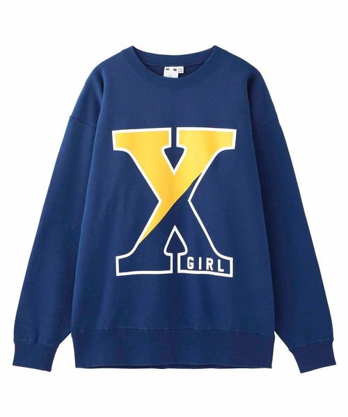 X-girl（エックスガール）の「BIG X LOGO CREW SWEAT TOP（スウェット・レディース・ブラック/ネイビー/アッシュ・S/M/L/XL）」の18枚目の写真