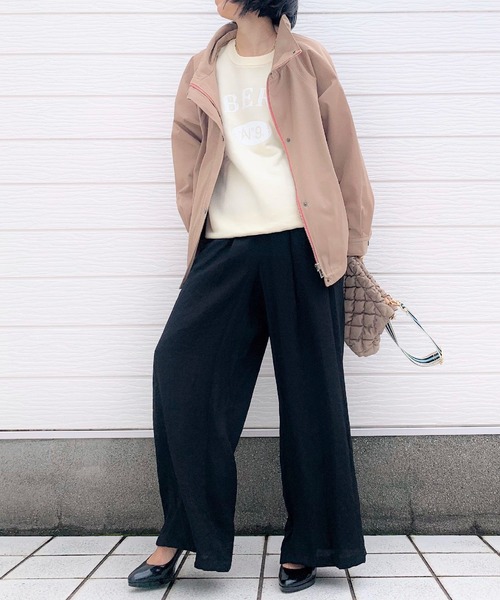 Q（キュー）の「ツイルリラックスブルゾン（ブルゾン・レディース・ネイビー/キャメル・MEDIUM）」の12枚目の写真