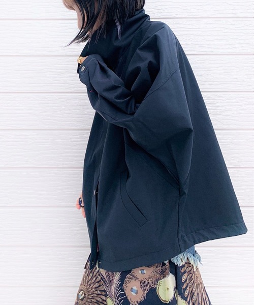 Q（キュー）の「ツイルリラックスブルゾン（ブルゾン・レディース・ネイビー/キャメル・MEDIUM）」の11枚目の写真