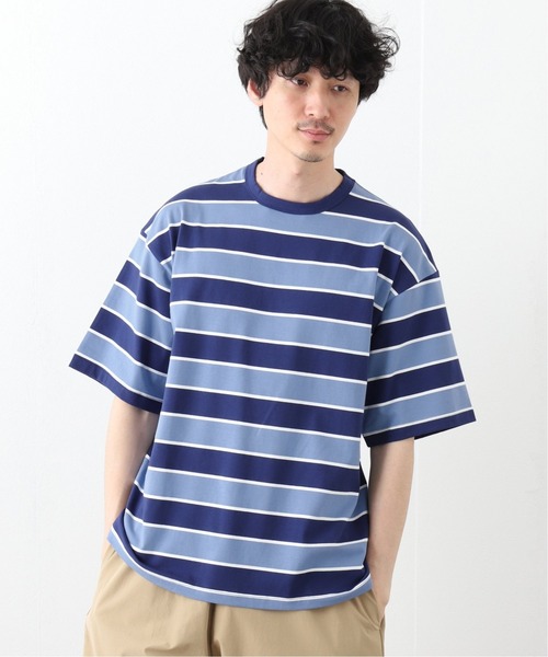 417 EDIFICE(フォーワンセブンエディフィス)の「マルチボーダールーズTEE(Tシャツ/カットソー・メンズ・ブルー系その他/スカイブルー/その他7・SMALL/MEDIUM/LARGE)」の2枚目の写真
