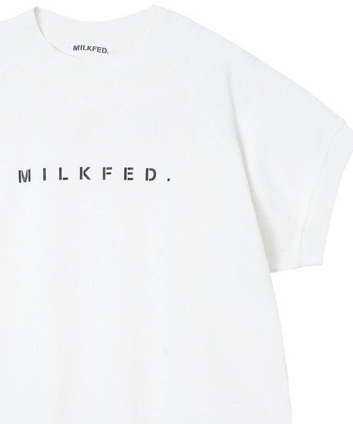 MILKFED.(ミルクフェド)の「STENCIL LOGO RAGLAN TOP(Tシャツ/カットソー・レディース・ホワイト/ブラック/グレー・ONE SIZE)」の2枚目の写真