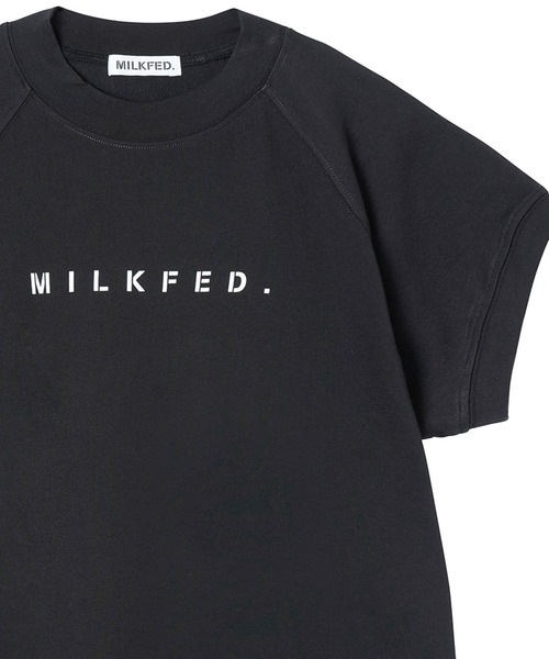 MILKFED.(ミルクフェド)の「STENCIL LOGO RAGLAN TOP(Tシャツ/カットソー・レディース・ホワイト/ブラック/グレー・ONE SIZE)」の1枚目の写真