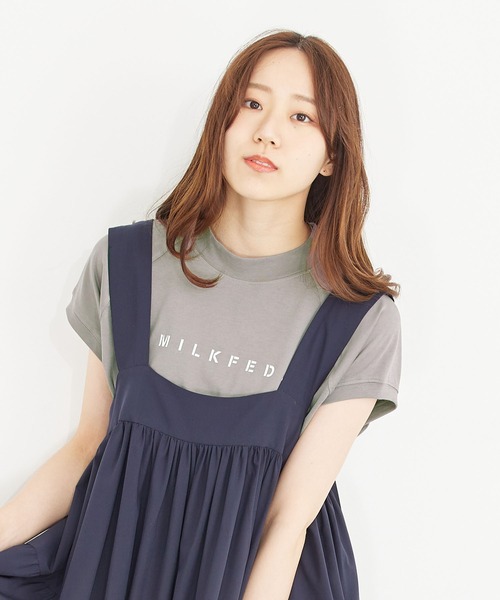 MILKFED.(ミルクフェド)の「STENCIL LOGO RAGLAN TOP(Tシャツ/カットソー・レディース・ホワイト/ブラック/グレー・ONE SIZE)」の8枚目の写真
