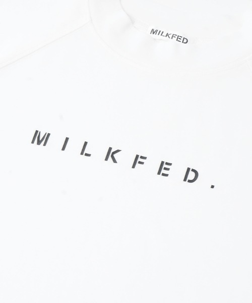 MILKFED.(ミルクフェド)の「STENCIL LOGO RAGLAN TOP(Tシャツ/カットソー・レディース・ホワイト/ブラック/グレー・ONE SIZE)」の5枚目の写真