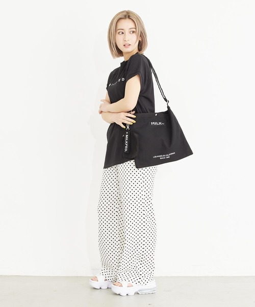 MILKFED.(ミルクフェド)の「STENCIL LOGO RAGLAN TOP(Tシャツ/カットソー・レディース・ホワイト/ブラック/グレー・ONE SIZE)」の20枚目の写真