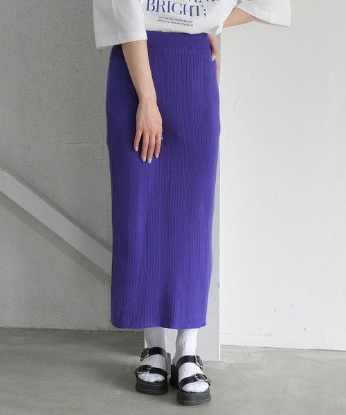 sango（sango）の「ランダムリブタイトスカート（スカート・レディース・ブラック/パープル・FREE）」の2枚目の写真
