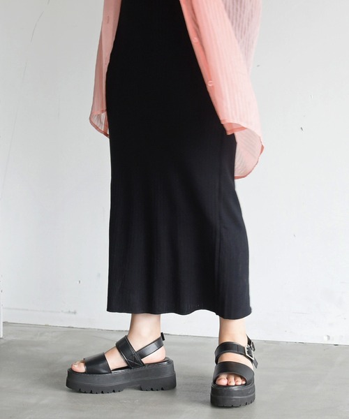 sango（sango）の「ランダムリブタイトスカート（スカート・レディース・ブラック/パープル・FREE）」の3枚目の写真