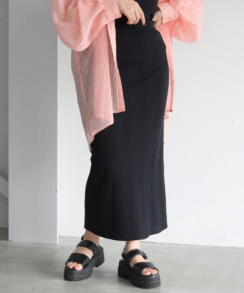 sango（sango）の「ランダムリブタイトスカート（スカート・レディース・ブラック/パープル・FREE）」の4枚目の写真