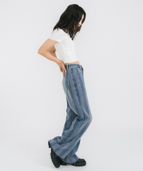 Ressaca（レサーカ）の「クロップド半袖ミニTシャツ（Tシャツ/カットソー・レディース・ホワイト/ライトブルー/パープル/ブラウン/ブルー・FREE）」の20枚目の写真