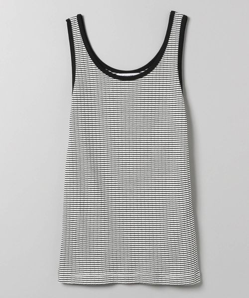 JEANASIS（ジーナシス）の「ワイドテレコタンク/352970（タンクトップ・レディース・ホワイト/ブラック/ホワイト系その他/ブラウン系その他・FREE）」の2枚目の写真