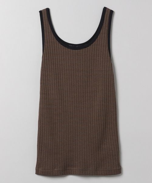 JEANASIS（ジーナシス）の「ワイドテレコタンク/352970（タンクトップ・レディース・ホワイト/ブラック/ホワイト系その他/ブラウン系その他・FREE）」の4枚目の写真