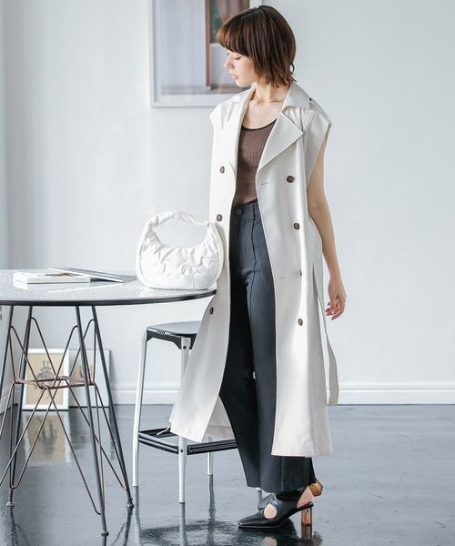 JEANASIS（ジーナシス）の「ワイドテレコタンク/352970（タンクトップ・レディース・ホワイト/ブラック/ホワイト系その他/ブラウン系その他・FREE）」の20枚目の写真