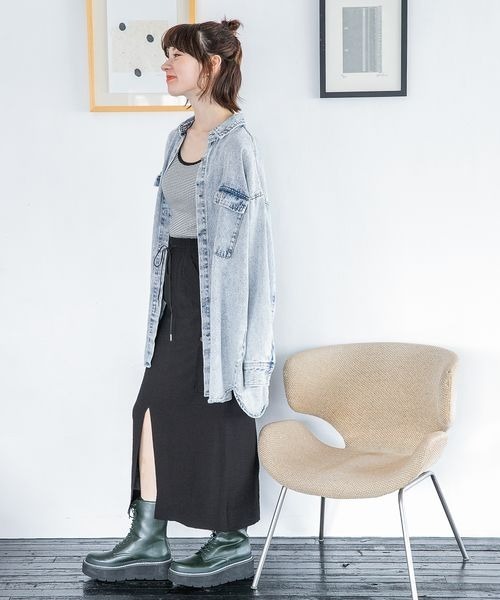 JEANASIS（ジーナシス）の「ワイドテレコタンク/352970（タンクトップ・レディース・ホワイト/ブラック/ホワイト系その他/ブラウン系その他・FREE）」の18枚目の写真