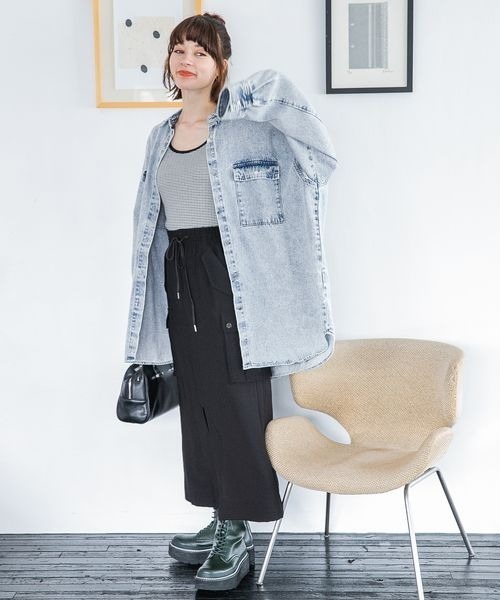 JEANASIS（ジーナシス）の「ワイドテレコタンク/352970（タンクトップ・レディース・ホワイト/ブラック/ホワイト系その他/ブラウン系その他・FREE）」の16枚目の写真