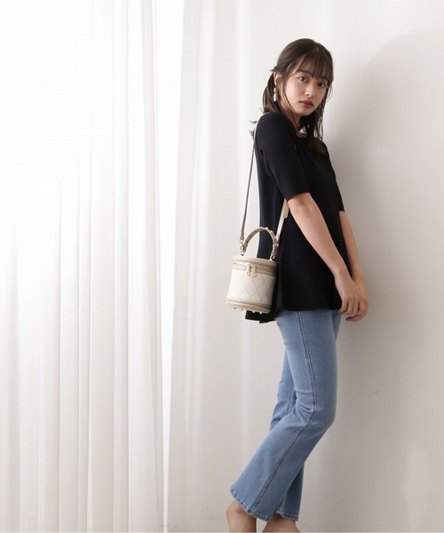 PROPORTION BODY DRESSING（プロポーションボディドレッシング）の「パールペプラムニット / 1212270801（ニット/セーター・レディース・パープル/ホワイト系その他/ブラック・FREE）」の7枚目の写真