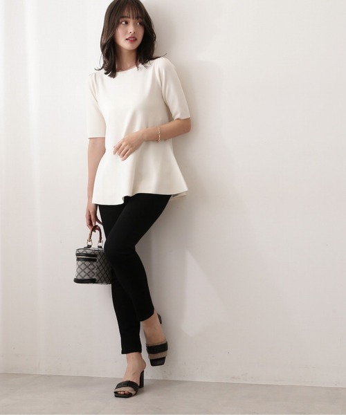 PROPORTION BODY DRESSING（プロポーションボディドレッシング）の「パールペプラムニット / 1212270801（ニット/セーター・レディース・パープル/ホワイト系その他/ブラック・FREE）」の5枚目の写真