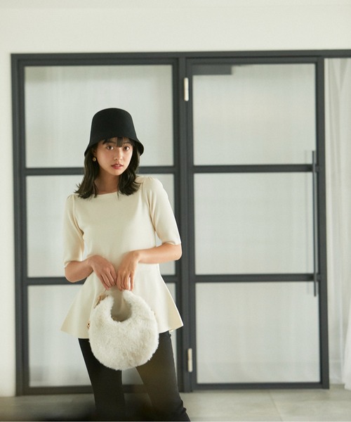 PROPORTION BODY DRESSING（プロポーションボディドレッシング）の「パールペプラムニット / 1212270801（ニット/セーター・レディース・パープル/ホワイト系その他/ブラック・FREE）」の22枚目の写真