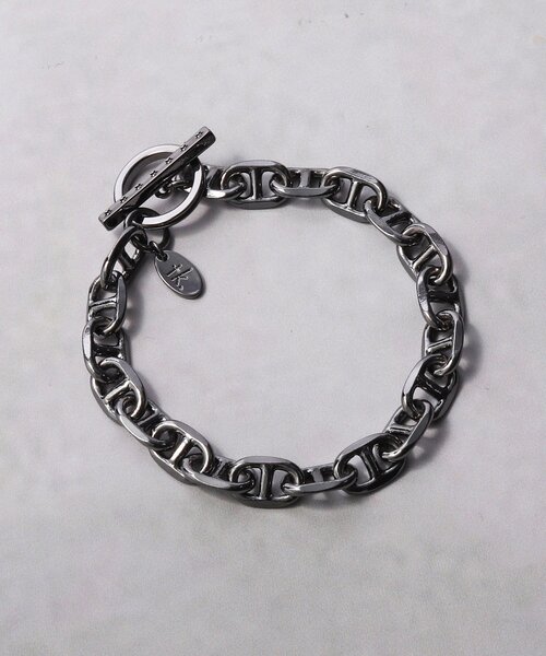 tk.TAKEO KIKUCHI（ティーケータケオキクチ）の「◆アンカーチェーンブレスレット（ブレスレット・メンズ・シルバー/ブラック・00）」の2枚目の写真