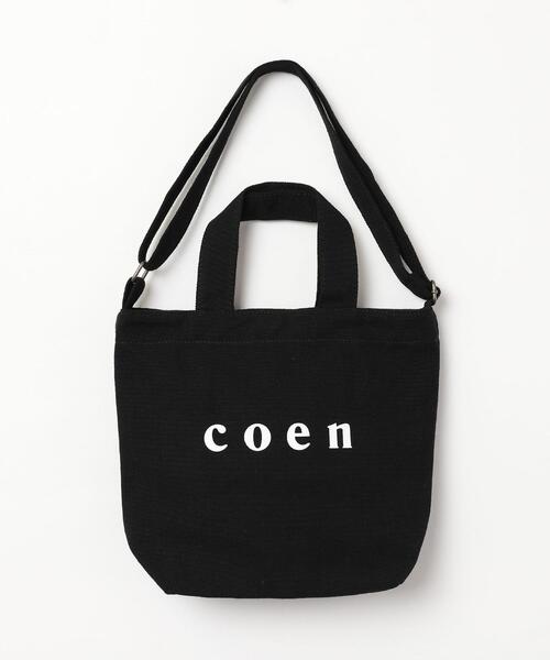 coen(コーエン)の「coen2WAYロゴトートバッグSサイズ(トートバッグ・レディース・ブラック/オフホワイト・FREE)」の9枚目の写真