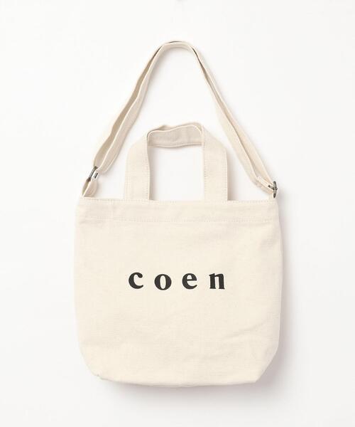 coen(コーエン)の「coen2WAYロゴトートバッグSサイズ(トートバッグ・レディース・ブラック/オフホワイト・FREE)」の8枚目の写真
