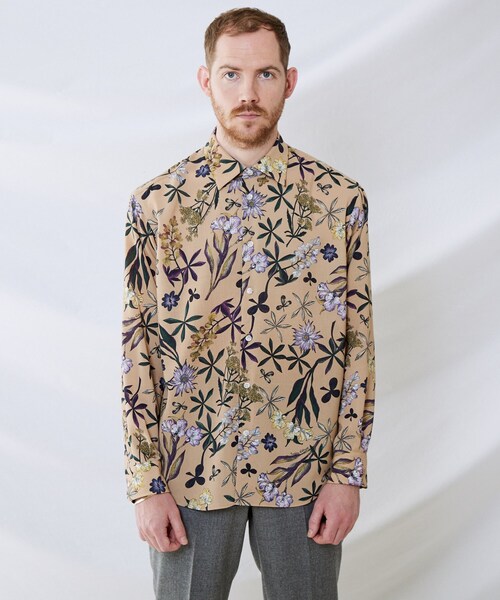TAKEO KIKUCHI（タケオキクチ）の「◆レトロ フラワー 総柄プリント シャツ（シャツ/ブラウス・メンズ・チャコール/ベージュ系・02/03/04）」の3枚目の写真