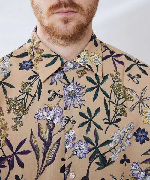 TAKEO KIKUCHI（タケオキクチ）の「◆レトロ フラワー 総柄プリント シャツ（シャツ/ブラウス・メンズ・チャコール/ベージュ系・02/03/04）」の15枚目の写真