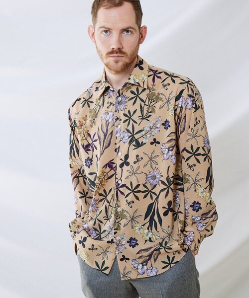 TAKEO KIKUCHI（タケオキクチ）の「◆レトロ フラワー 総柄プリント シャツ（シャツ/ブラウス・メンズ・チャコール/ベージュ系・02/03/04）」の7枚目の写真