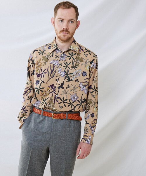 TAKEO KIKUCHI（タケオキクチ）の「◆レトロ フラワー 総柄プリント シャツ（シャツ/ブラウス・メンズ・チャコール/ベージュ系・02/03/04）」の10枚目の写真