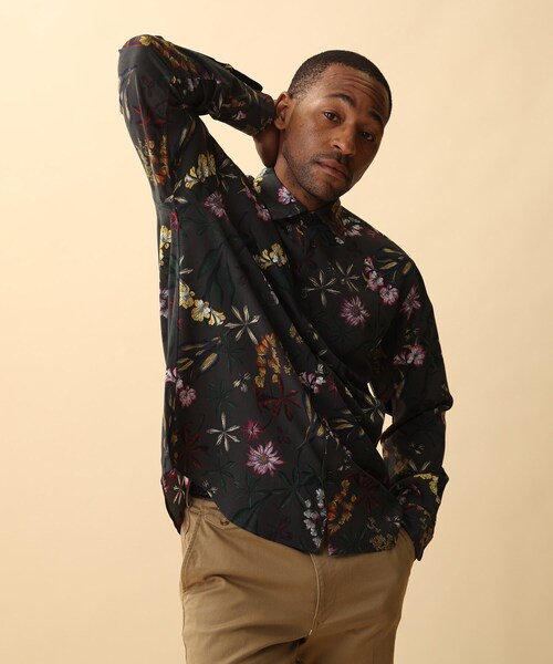 TAKEO KIKUCHI（タケオキクチ）の「◆レトロ フラワー 総柄プリント シャツ（シャツ/ブラウス・メンズ・チャコール/ベージュ系・02/03/04）」の16枚目の写真